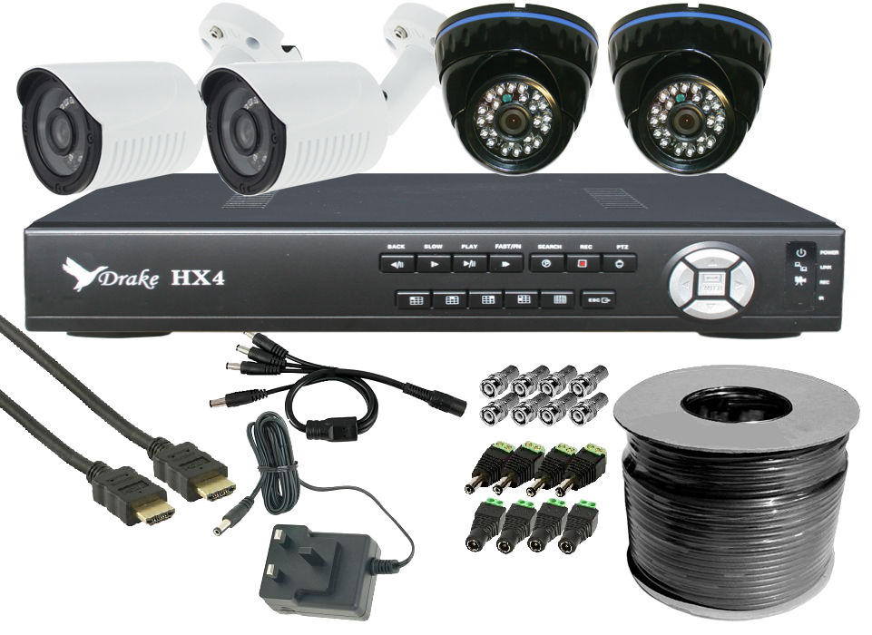 4 Camera Full High Definition 1080P 2.0 MP CCTV Night Vision System
