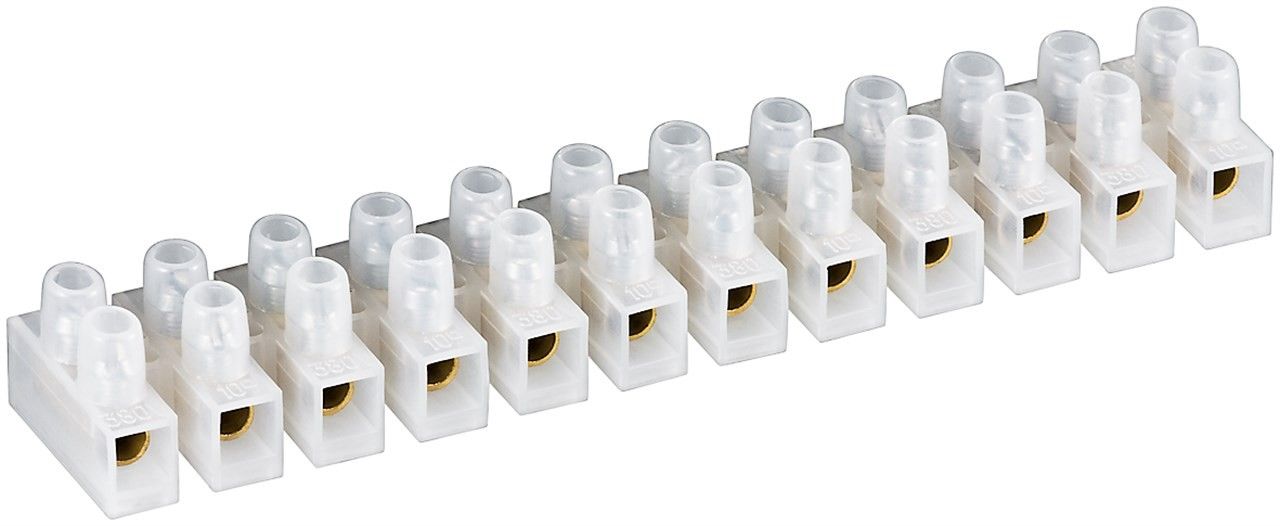 Electromart 2-Pack 6-Way 15A Strip Connector – Electrical Wire Terminal Choc Block