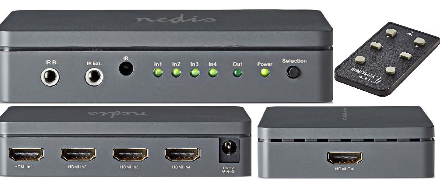 HDMI Switch 4port 4x HDMI input 1x HDMI Ouput 4K, 1080p HDMI, VGA