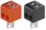 Pair of Red & Black 2 pin DIN Speaker Plugs with Screw Terminals 