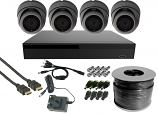 Super High Definition 5.0 Megapixel CCTV System with 4 Grey Night Vision Eyeball Dome Cameras 